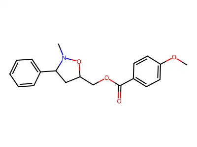 (2-Methyl-3-phenyl-1,2-oxazolidin-5-yl)methyl 4-methoxybenzoate structure