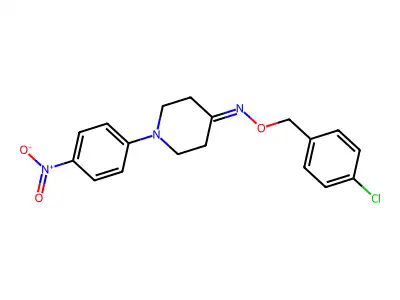 1-(4-nitrophenyl)tetrahydro-4(1H)-pyridinone O-(4-chlorobenzyl)oxime structure