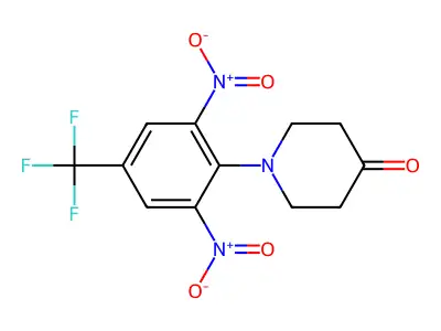 1-[2,6-dinitro-4-(trifluoromethyl)phenyl]tetrahydro-4(1H)-pyridinone structure