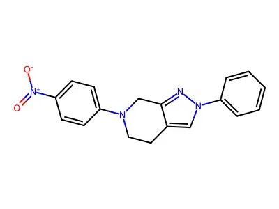 6-(4-nitrophenyl)-2-phenyl-4,5,6,7-tetrahydro-2H-pyrazolo[3,4-c]pyridine structure