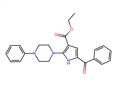 ethyl 5-benzoyl-2-(4-phenylpiperazin-1-yl)-1H-pyrrole-3-carboxylate structure