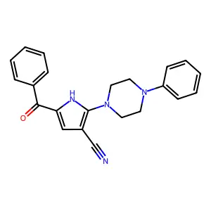 5-benzoyl-2-(4-phenylpiperazin-1-yl)-1H-pyrrole-3-carbonitrile structure