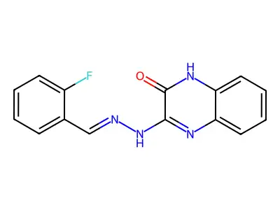 2-fluorobenzenecarbaldehyde N-(3-oxo-3,4-dihydro-2-quinoxalinyl)hydrazone structure