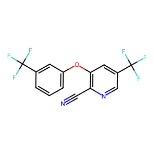 5-(Trifluoromethyl)-3-[3-(trifluoromethyl)phenoxy]pyridine-2-carbonitrile structure
