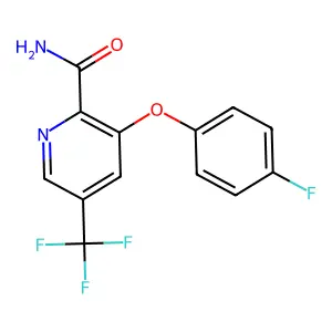 3-(4-Fluorophenoxy)-5-(trifluoromethyl)pyridine-2-carboxamide structure