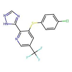 4-chlorophenyl 2-(1H-1,2,4-triazol-3-yl)-5-(trifluoromethyl)-3-pyridinyl sulfide structure