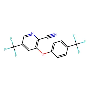 5-(Trifluoromethyl)-3-[4-(trifluoromethyl)phenoxy]pyridine-2-carbonitrile structure