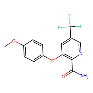 3-(4-Methoxyphenoxy)-5-(trifluoromethyl)pyridine-2-carboxamide structure