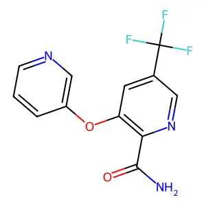 3-(3-Pyridinyloxy)-5-(trifluoromethyl)-2-pyridinecarboxamide structure