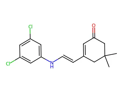 3-[2-(3,5-Dichloroanilino)ethenyl]-5,5-dimethylcyclohex-2-en-1-one structure
