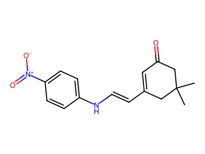 5,5-Dimethyl-3-[2-(4-nitroanilino)ethenyl]cyclohex-2-en-1-one structure