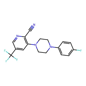 3-[4-(4-Fluorophenyl)piperazin-1-yl]-5-(trifluoromethyl)pyridine-2-carbonitrile structure