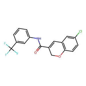 6-chloro-N-[3-(trifluoromethyl)phenyl]-2H-chromene-3-carboxamide structure