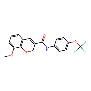 8-methoxy-N-[4-(trifluoromethoxy)phenyl]-2H-chromene-3-carboxamide structure