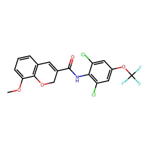 N-[2,6-dichloro-4-(trifluoromethoxy)phenyl]-8-methoxy-2H-chromene-3-carboxamide structure