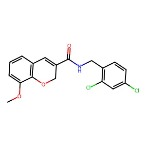 N-[(2,4-dichlorophenyl)methyl]-8-methoxy-2H-chromene-3-carboxamide structure