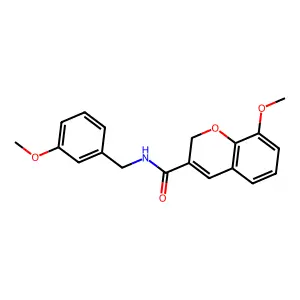 8-methoxy-N-[(3-methoxyphenyl)methyl]-2H-chromene-3-carboxamide structure