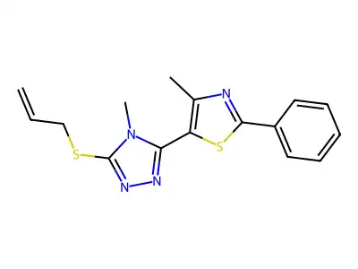 allyl 4-methyl-5-(4-methyl-2-phenyl-1,3-thiazol-5-yl)-4H-1,2,4-triazol-3-yl sulfide structure