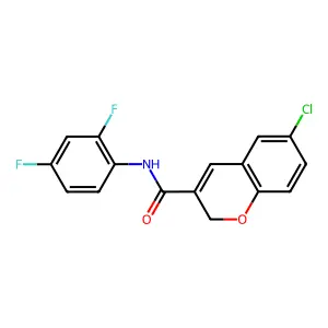 6-chloro-N-(2,4-difluorophenyl)-2H-chromene-3-carboxamide structure