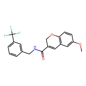 6-methoxy-N-{[3-(trifluoromethyl)phenyl]methyl}-2H-chromene-3-carboxamide structure
