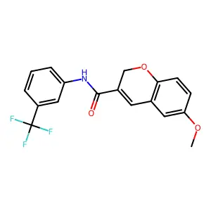6-methoxy-N-[3-(trifluoromethyl)phenyl]-2H-chromene-3-carboxamide structure