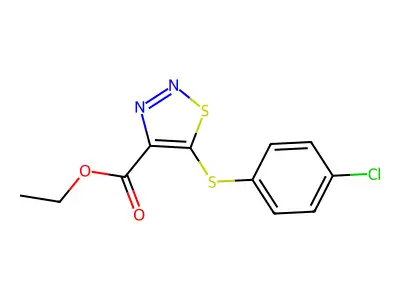 Ethyl 5-[(4-chlorophenyl)sulfanyl]-1,2,3-thiadiazole-4-carboxylate structure