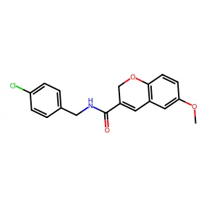 N-[(4-chlorophenyl)methyl]-6-methoxy-2H-chromene-3-carboxamide structure