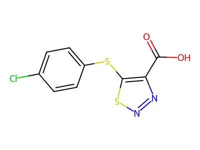 4-Carboxy-5-((4-chlorophenyl)sulfanyl)-1,2,3-thiadiazole structure