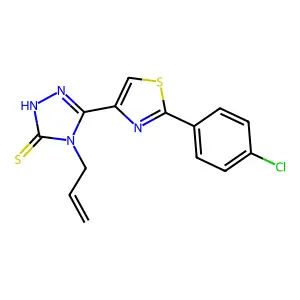 4-allyl-5-[2-(4-chlorophenyl)-1,3-thiazol-4-yl]-4H-1,2,4-triazol-3-ylhydrosulfide structure