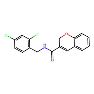 N-[(2,4-dichlorophenyl)methyl]-2H-chromene-3-carboxamide structure