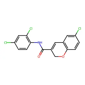 6-chloro-N-(2,4-dichlorophenyl)-2H-chromene-3-carboxamide structure