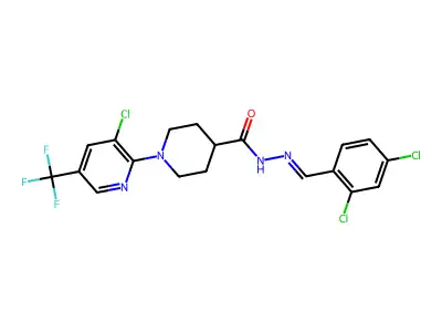 1-[3-chloro-5-(trifluoromethyl)-2-pyridinyl]-N'-[(2,4-dichlorophenyl)methylene]-4-piperidinecarbohydrazide structure