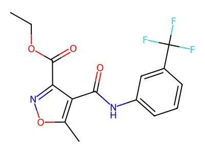 Ethyl 5-methyl-4-{[3-(trifluoromethyl)anilino]carbonyl}-3-isoxazolecarboxylate structure