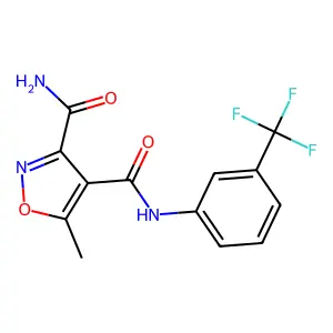 5-methyl-N~4~-[3-(trifluoromethyl)phenyl]-3,4-isoxazoledicarboxamide structure