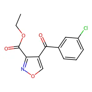 Ethyl 4-(3-chlorobenzoyl)-1,2-oxazole-3-carboxylate structure