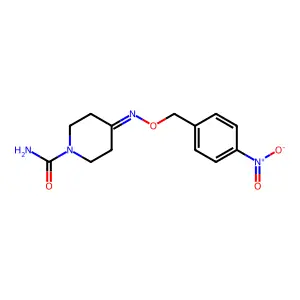 4-{[(4-nitrobenzyl)oxy]imino}tetrahydro-1(2H)-pyridinecarboxamide structure