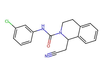 N-(3-chlorophenyl)-1-(cyanomethyl)-3,4-dihydro-2(1H)-isoquinolinecarboxamide structure