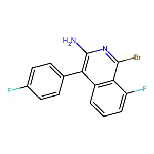 1-Bromo-8-fluoro-4-(4-fluorophenyl)-3-isoquinolinamine structure