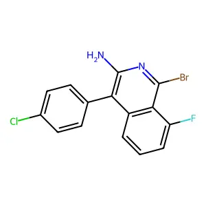 1-Bromo-4-(4-chlorophenyl)-8-fluoro-3-isoquinolinylamine structure