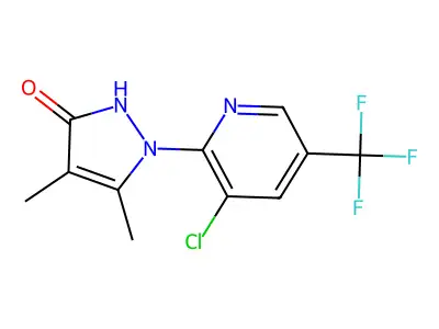 1-[3-chloro-5-(trifluoromethyl)-2-pyridinyl]-4,5-dimethyl-1,2-dihydro-3H-pyrazol-3-one structure