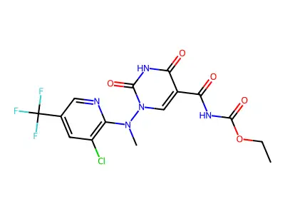ethyl N-({1-[[3-chloro-5-(trifluoromethyl)-2-pyridinyl](methyl)amino]-2,4-dioxo-1,2,3,4-tetrahydro-5-pyrimidinyl}carbonyl)carbamate structure