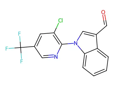 1-[3-Chloro-5-(trifluoromethyl)-2-pyridinyl]-1H-indole-3-carbaldehyde structure