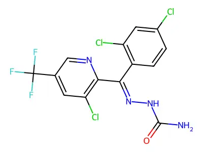 [[[3-chloro-5-(trifluoromethyl)pyridin-2-yl]-(2,4-dichlorophenyl)methylidene]amino]urea structure