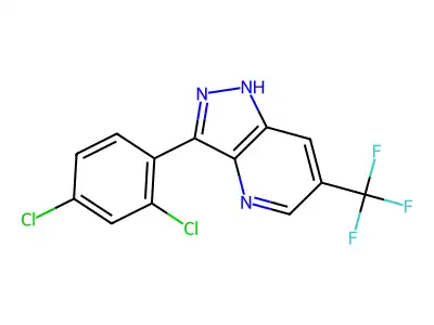 3-(2,4-dichlorophenyl)-6-(trifluoromethyl)-1H-pyrazolo[4,3-b]pyridine structure
