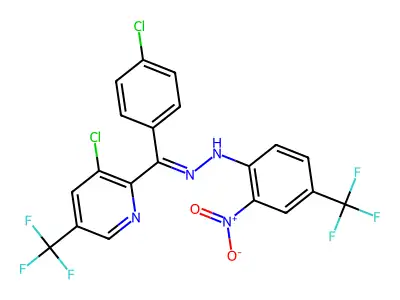 (4-chlorophenyl)[3-chloro-5-(trifluoromethyl)-2-pyridinyl]methanone N-[2-nitro-4-(trifluoromethyl)phenyl]hydrazone structure