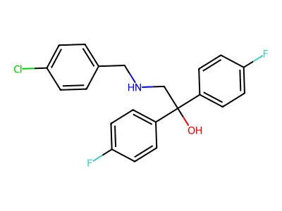 2-[(4-Chlorobenzyl)amino]-1,1-bis(4-fluorophenyl)-1-ethanol structure