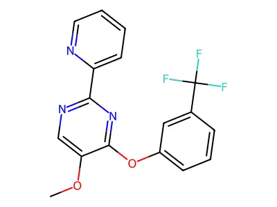 5-Methoxy-2-(2-pyridinyl)-4-pyrimidinyl 3-(trifluoromethyl)phenyl ether structure