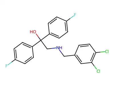 2-[(3,4-Dichlorophenyl)methylamino]-1,1-bis(4-fluorophenyl)ethanol structure