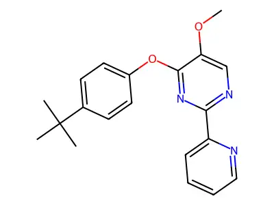 4-[4-(Tert-butyl)phenoxy]-2-(2-pyridinyl)-5-pyrimidinyl methyl ether structure