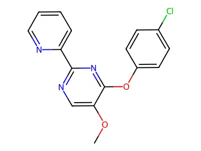 4-(4-Chlorophenoxy)-5-methoxy-2-(2-pyridinyl)pyrimidine structure